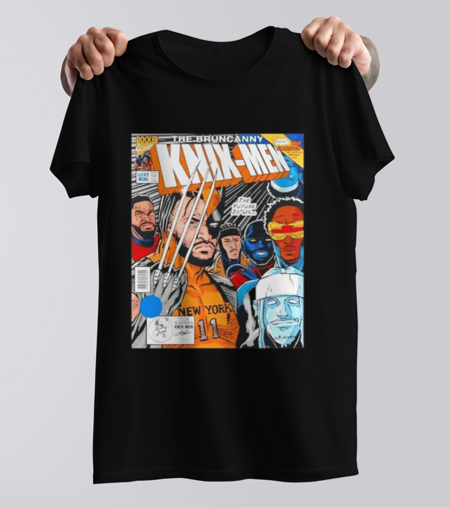 Jalen Brunson New York Bruncanny Knix Men Comic Knicks T-Shirt