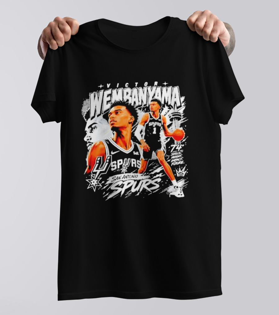 Victor Wembanyama Spurs Basketball Skills Impact 74 T-Shirt
