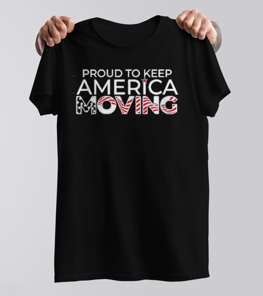 Proud To Keep America Moving Patriotic Candy Cane T-Shirt