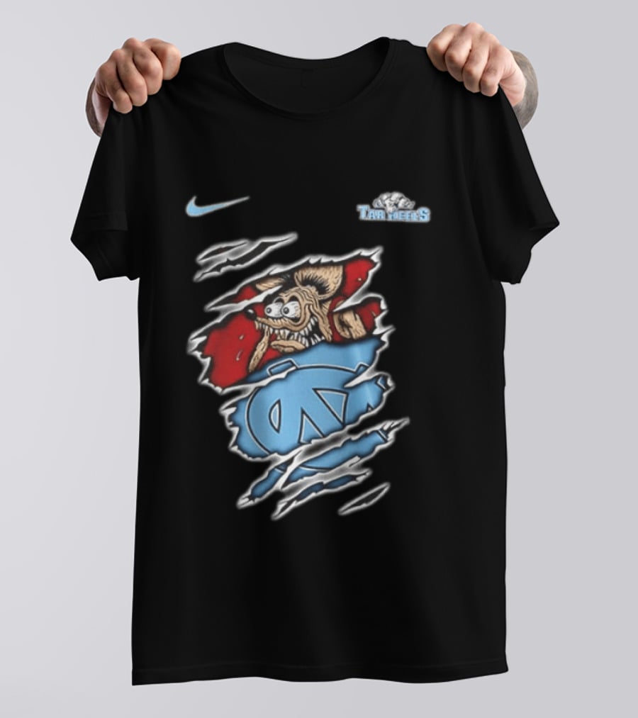 Nike North Carolina Tar Heels NCAA Rat Fink Built To Not To Bow Blue White T-Shirt