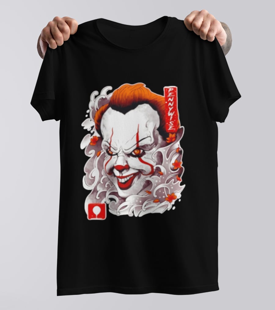 Pennywise Creepy Clown Big Head Horror It Movie Iconic Scary Face Balloon T-Shirt
