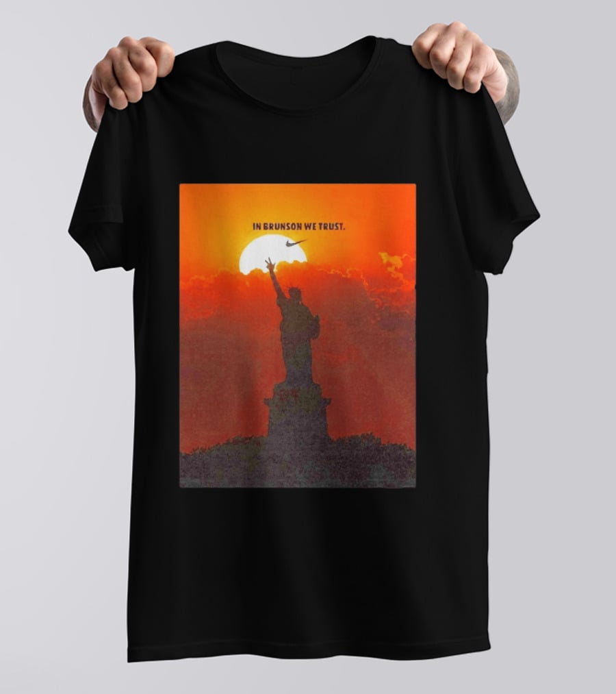 In Brunson We Trust New York Knicks Nike Liberty Sunset T-Shirt