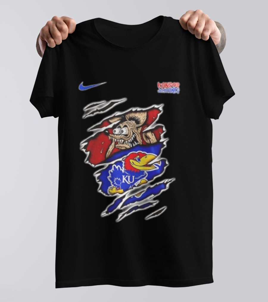 Kansas Jayhawks NCAA Nike Rat Fink Built To Not Bow KU Jayhawk T-Shirt