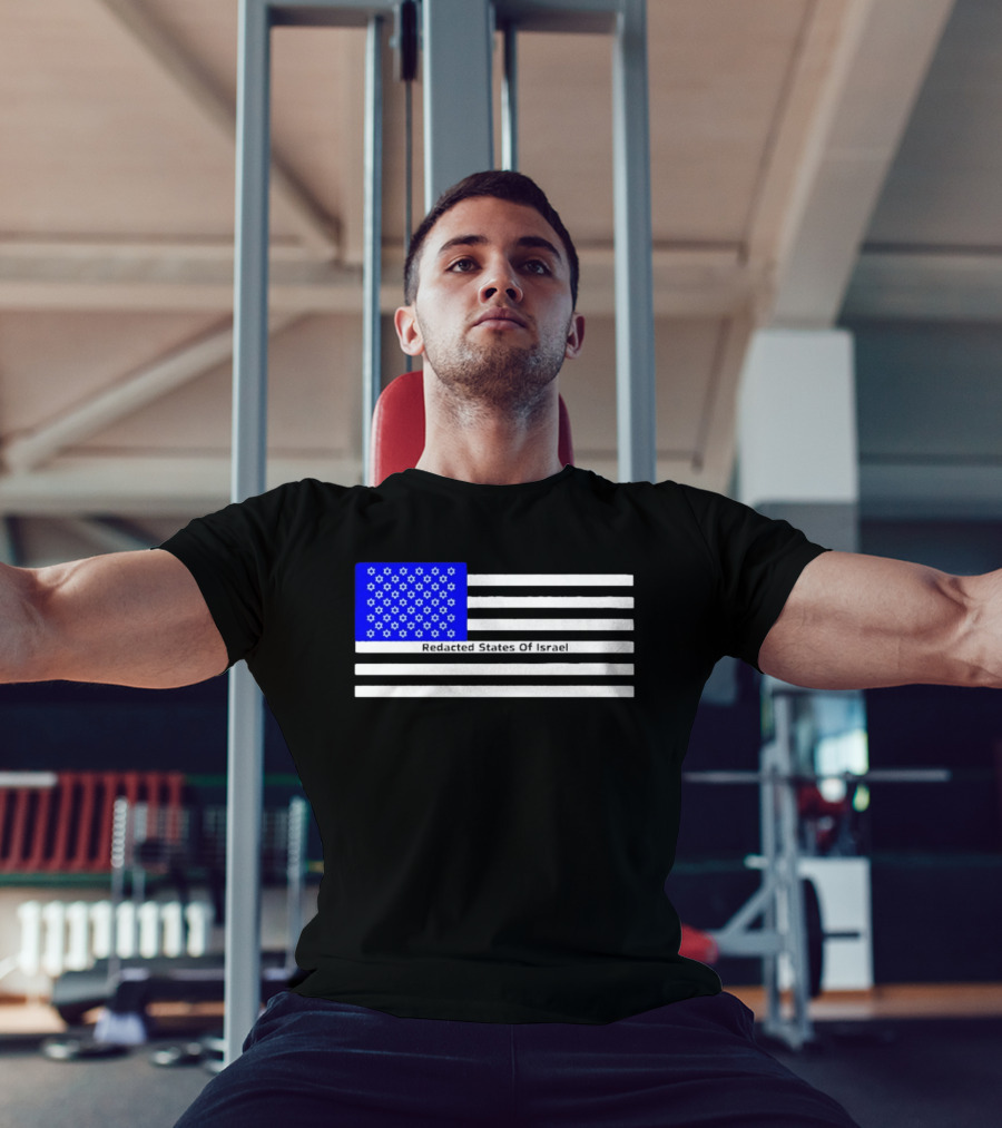 Redacted States Of Israel Flag With Stars And Stripes T-Shirt