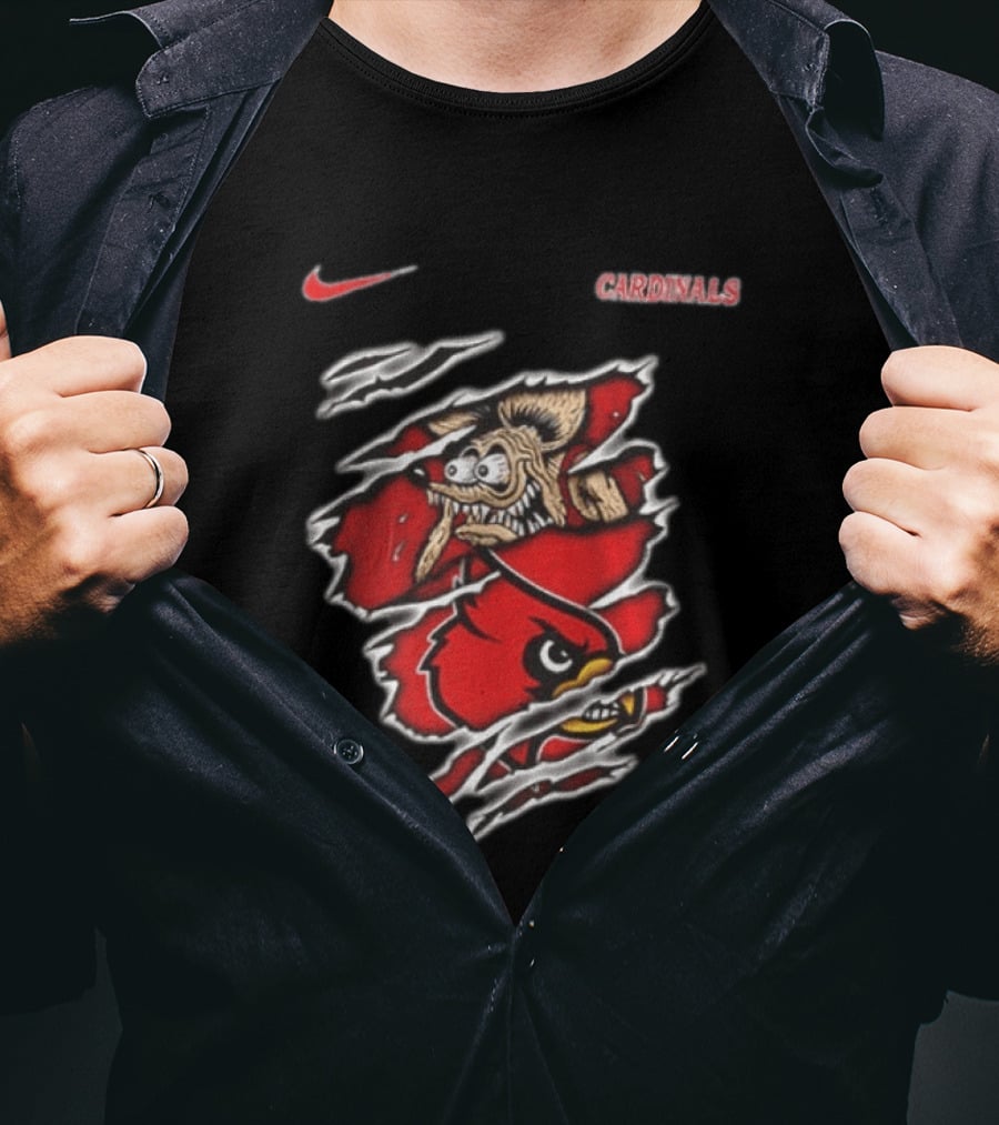 Nike Louisville Cardinals NCAA Rat Fink Built To Not Bow T-Shirt