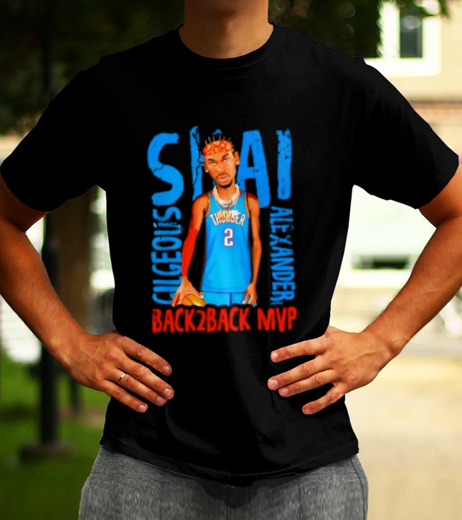 Shai Gilgeous Alexander Back 2 Back MVP Oklahoma City T-Shirt