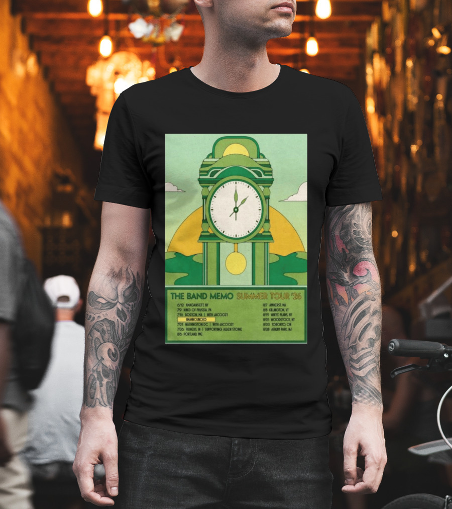 The Band Memo Summer Tour 2026 Amagansett King Of Prussia Boston Washington Missoula Portland Amherst Killington Woodstock Toronto Asbury Park T-Shirt