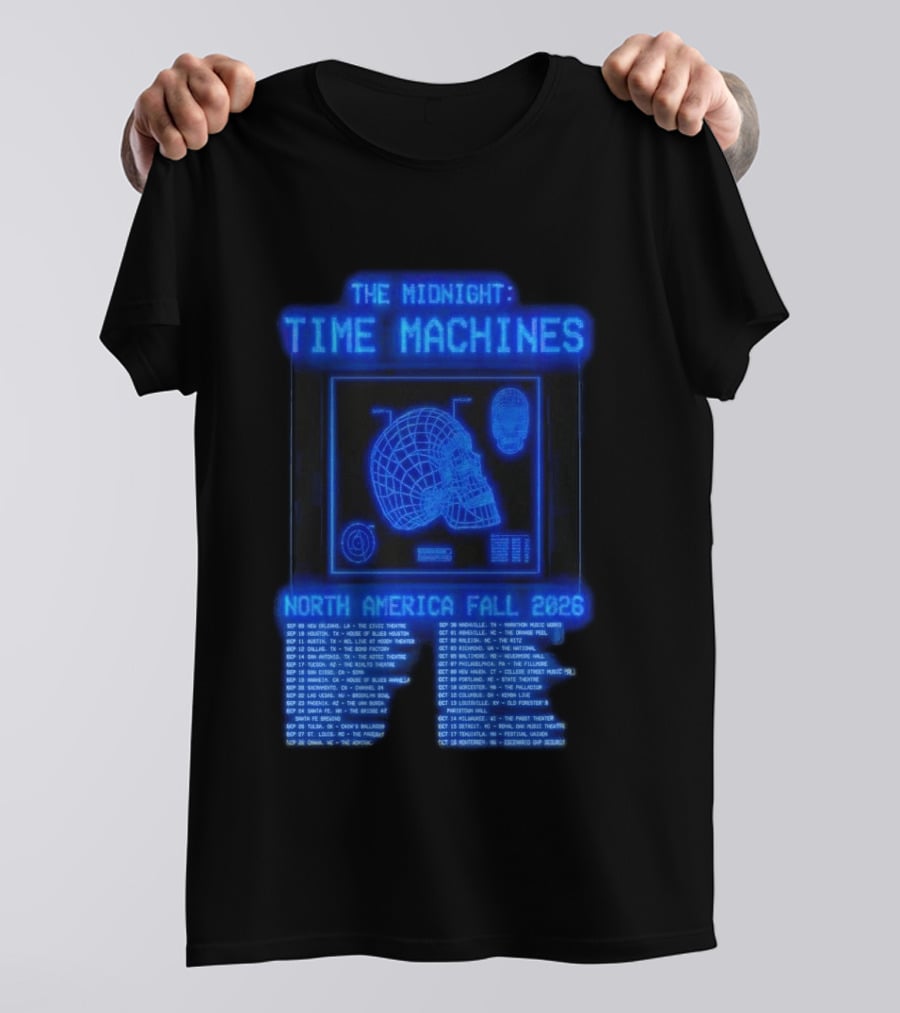 The Midnight Time Machines Tour Dates North America Fall 2026 T-Shirt