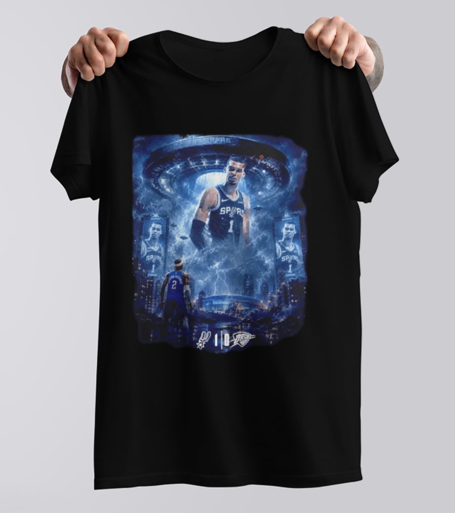 Victor Wembanyama Spurs Vs OKC Thunder Epic Double Overtime Showdown Game 1 T-Shirt