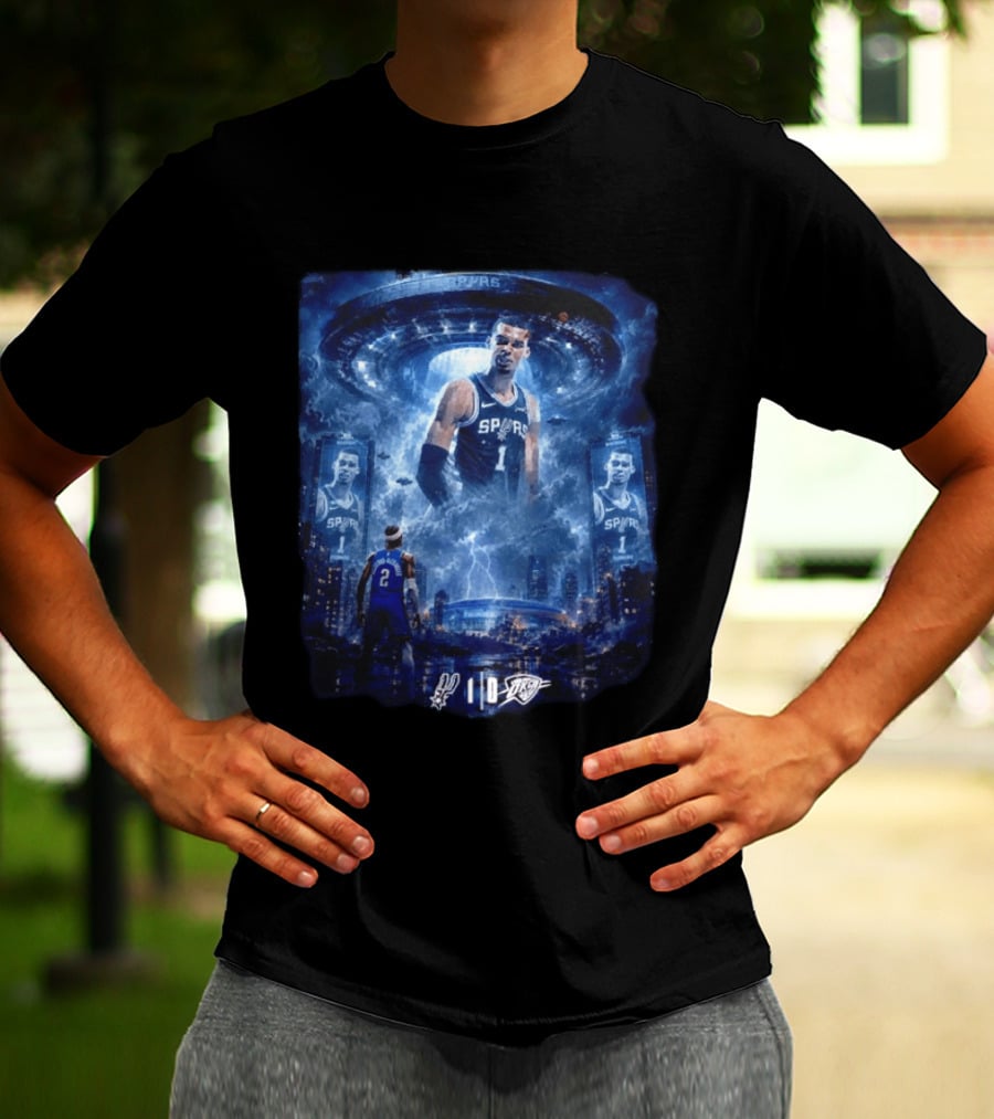 Victor Wembanyama Spurs Vs OKC Thunder Epic Double Overtime Showdown Game 1 T-Shirt