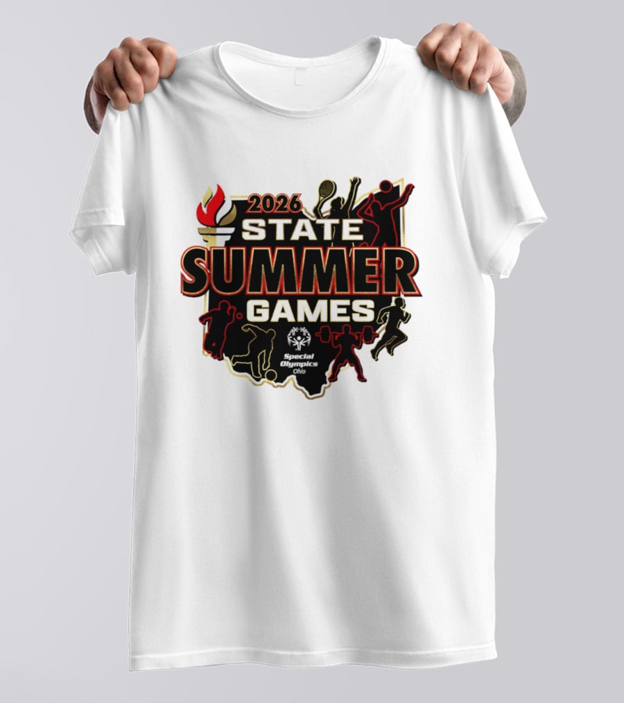 2026 State Summer Games Athletic Silhouettes And Torch T-Shirt