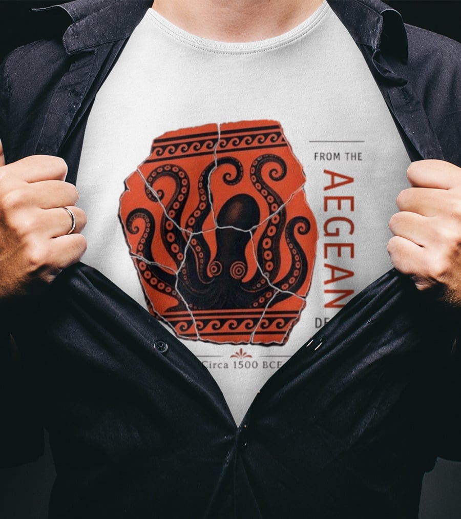 Ancient Aegean Octopus From The Aegean Depths Circa 1500 BCE T-Shirt