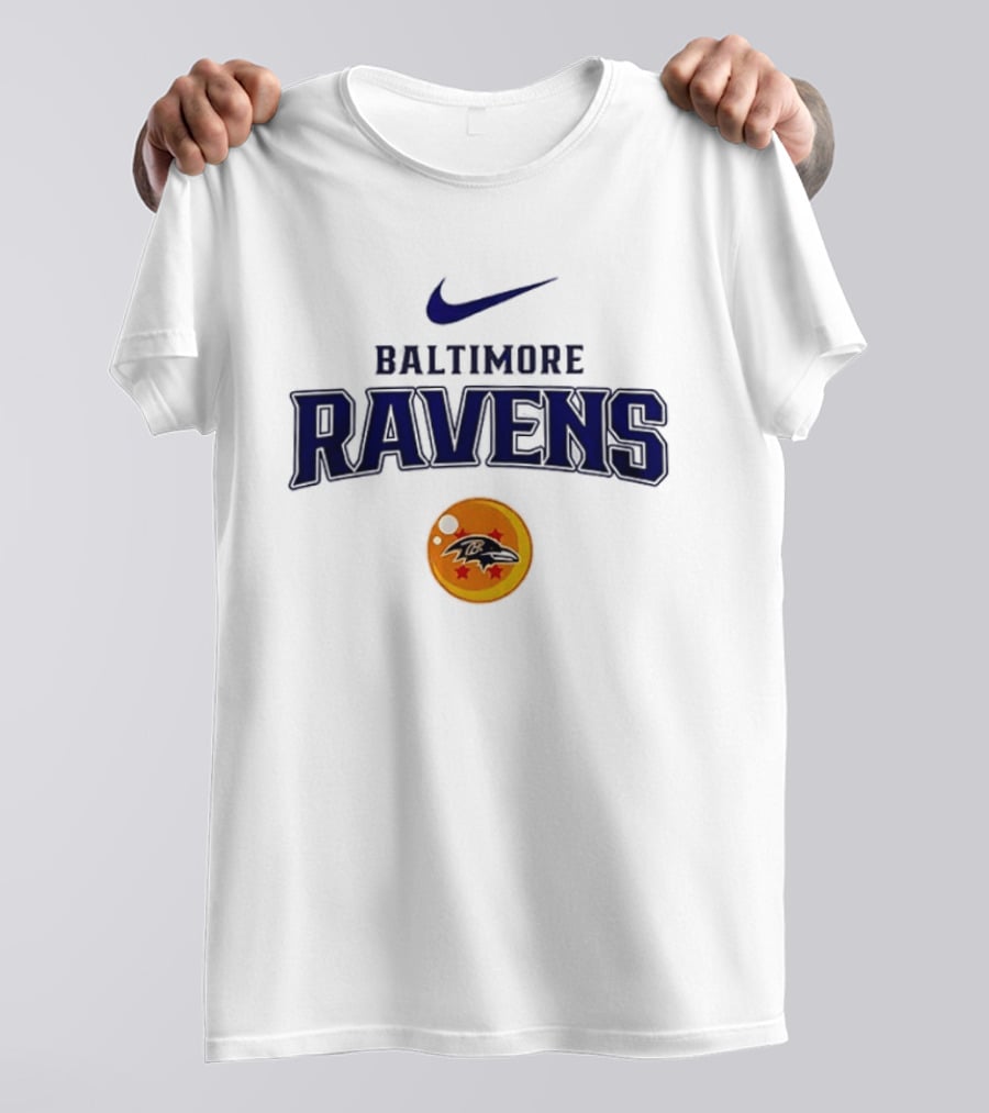 Baltimore Ravens Nike Dragon Ball Z Collaboration With Goku Capsule T-Shirt