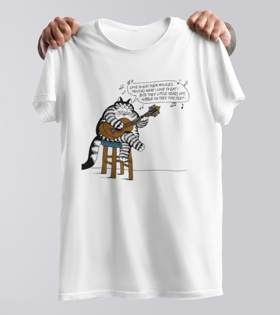Cat Cartoon Love To Eat Them Mousies Bite Their Little Heads Off Melody T-Shirt