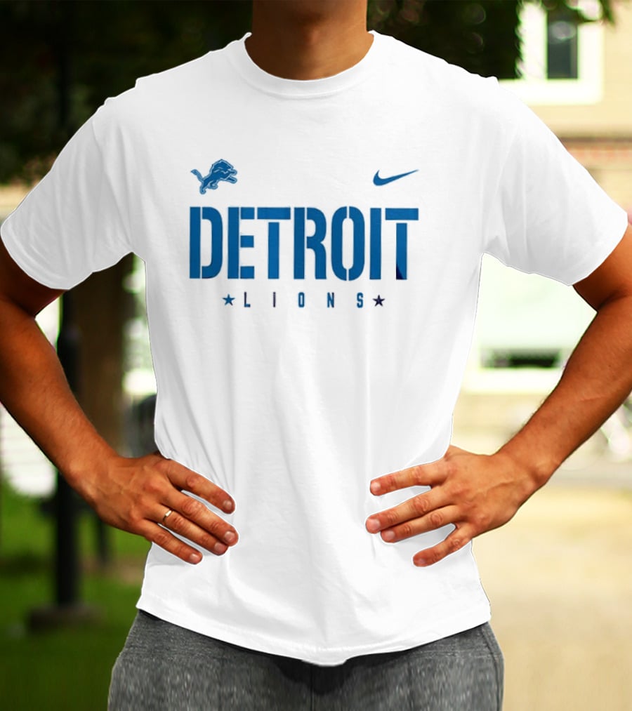 Detroit Lions Nike Collaboration With Star Accents T-Shirt