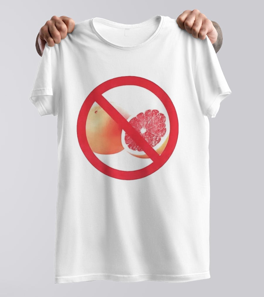 Grapefruit Prohibition Medical Alert Symbol Drug Interaction Caution T-Shirt