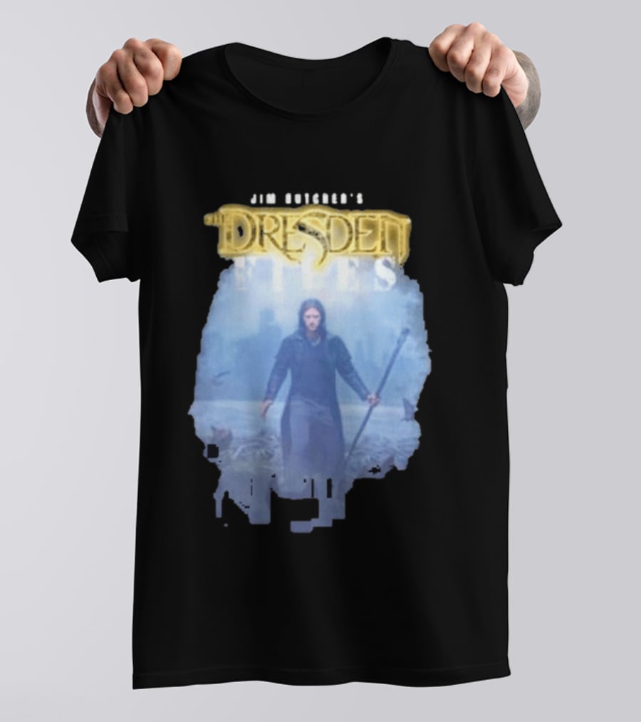 Jim Butcher's Dresden Files Man Holding Staff T-Shirt