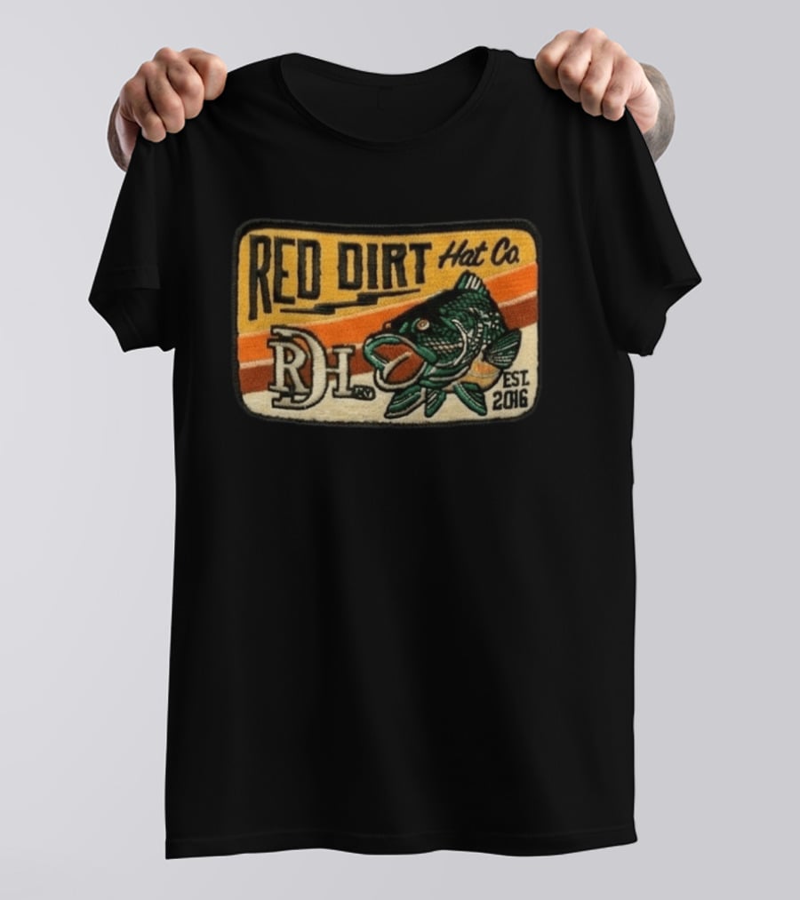 Red Dirt Hat Co Fish Patch RDH Est 2016 T-Shirt