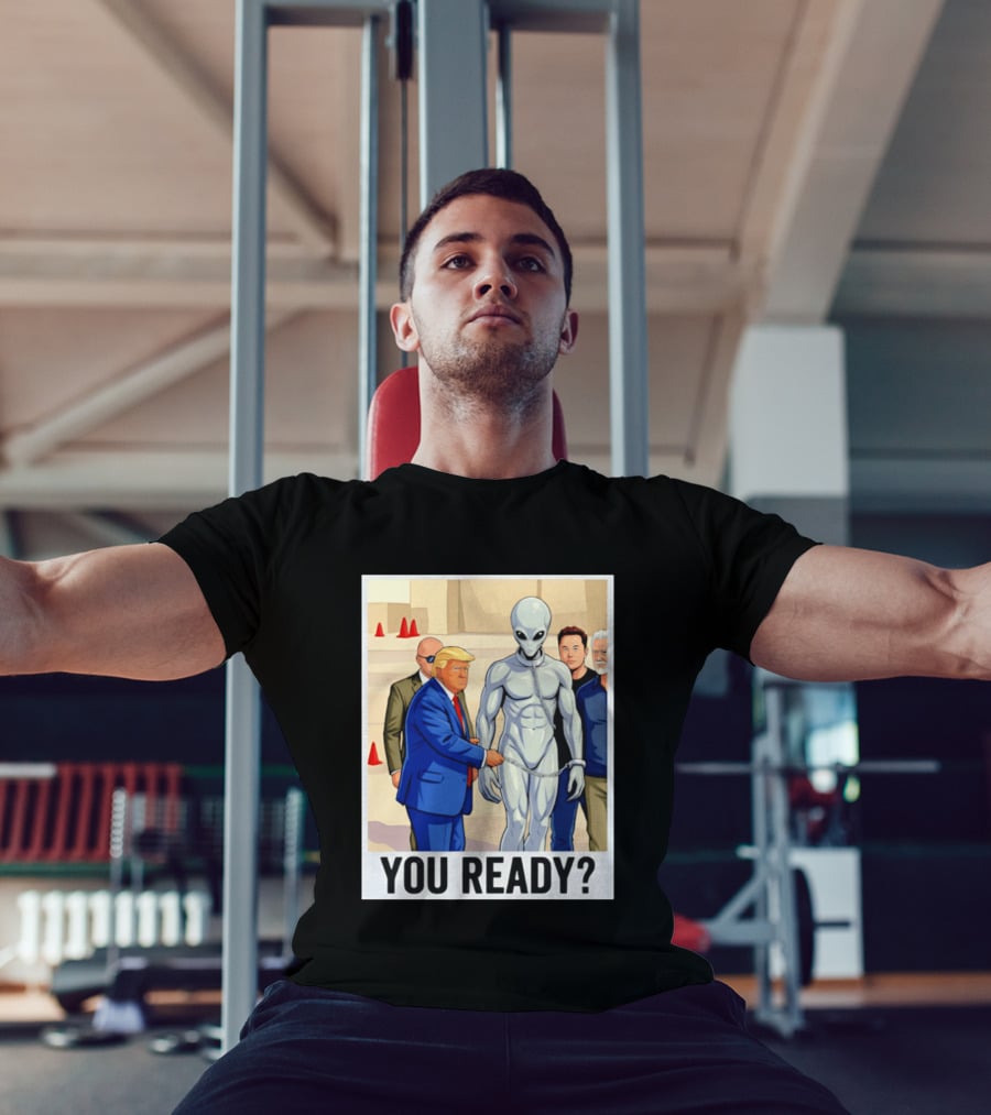 Trump Alien Encounter You Ready Scene With Notable Figures T-Shirt