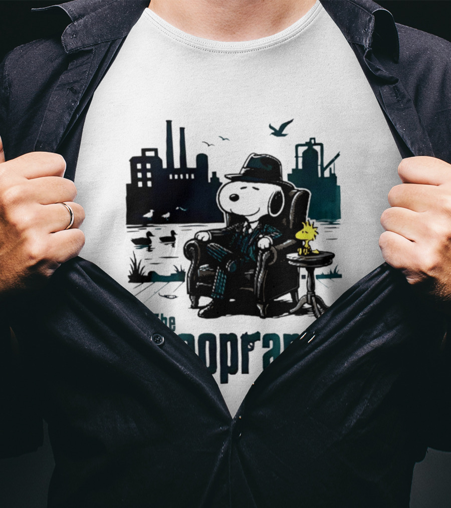 The Snoopranos Peanuts Snoopy Woodstock Mafia Scene T-Shirt