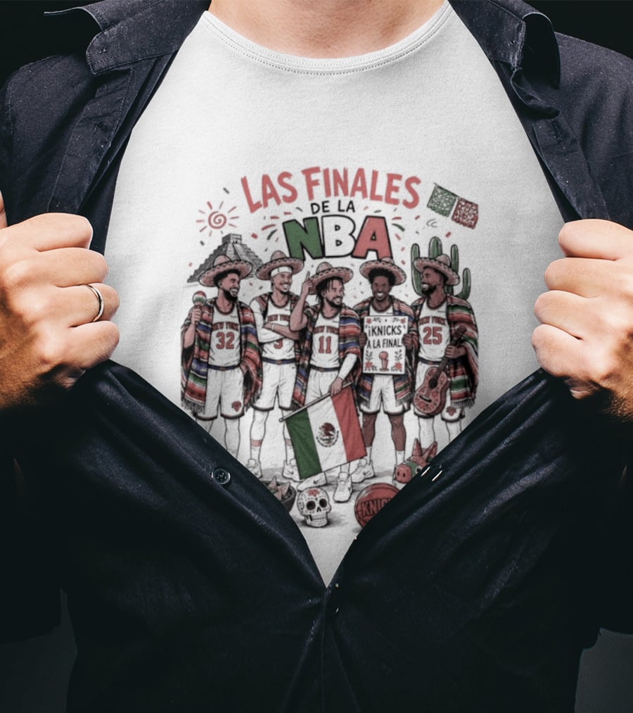 Las Finales De La NBA New York Knicks Mexico Heritage Celebration T-Shirt