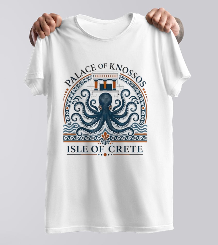 Palace Of Knossos Octopus Motif Isle Of Crete T-Shirt