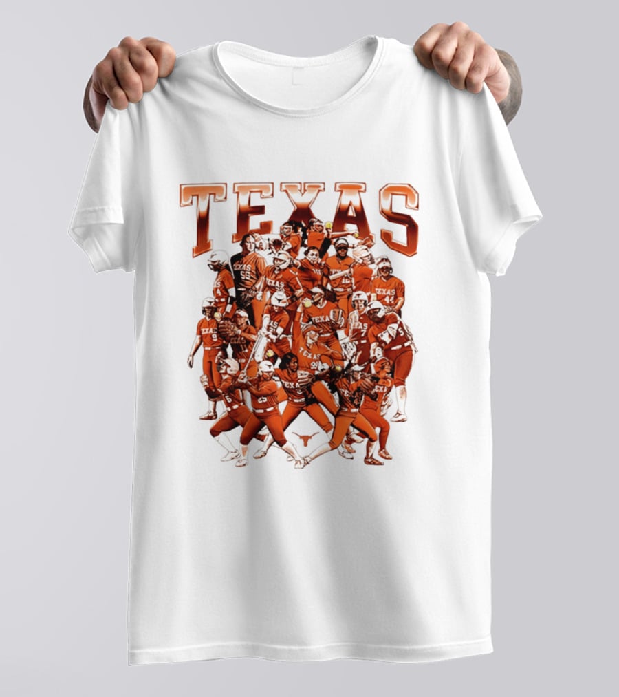 Texas Longhorns Softball Team Collage NCAA Sports Apparel Fan Gear T-Shirt