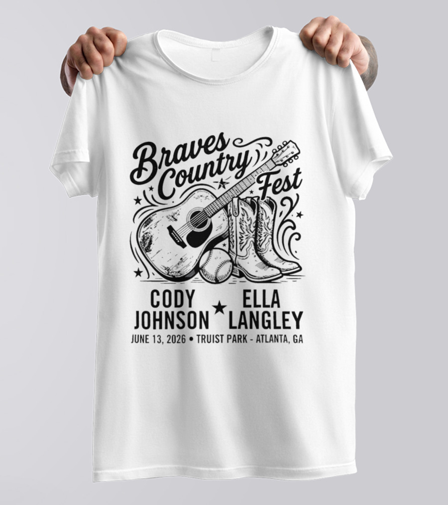 Braves Country Fest Guitar Boots Cody Johnson Ella Langley Truist Park June 2026 T-Shirt