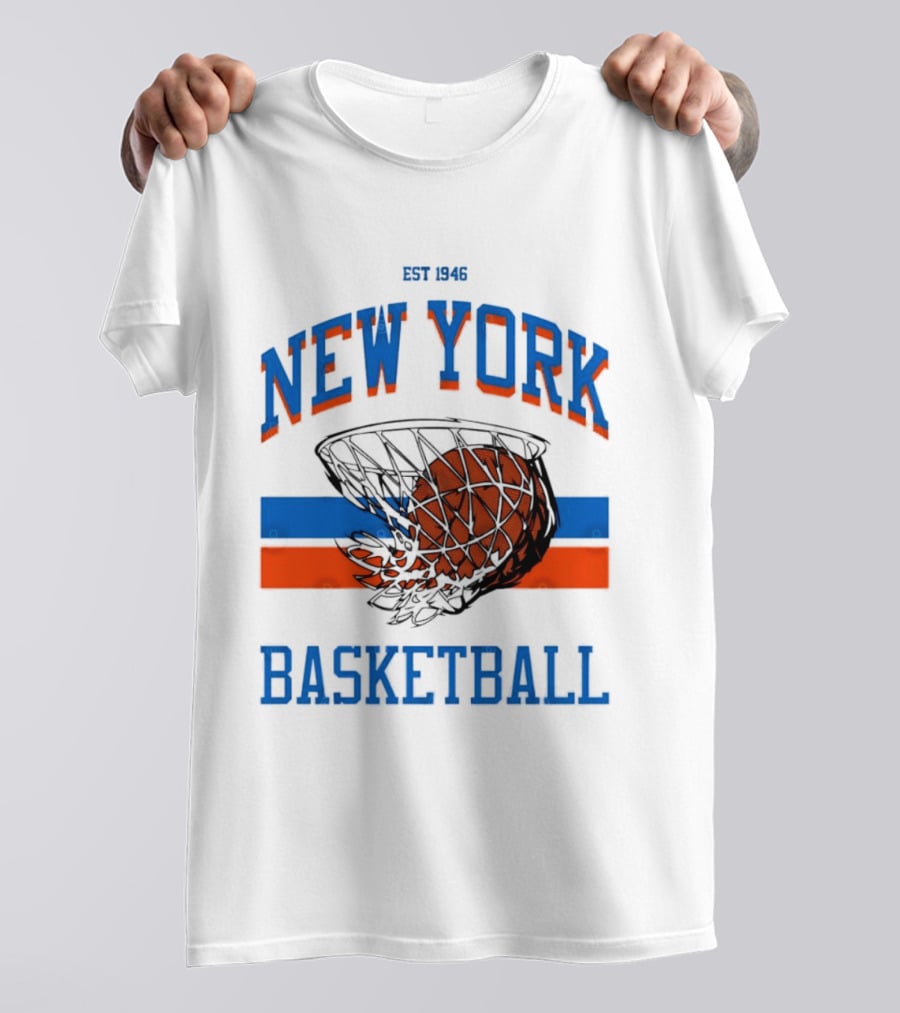 New York Basketball Est 1946 Slam Dunk Net T-Shirt