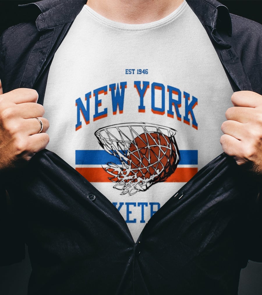 New York Basketball Est 1946 Slam Dunk Net T-Shirt