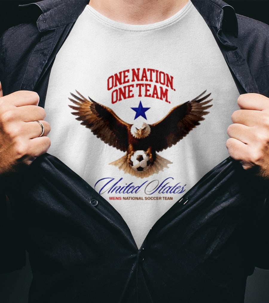 One Nation One Team United States National Soccer Team Eagle Soccer Ball T-Shirt