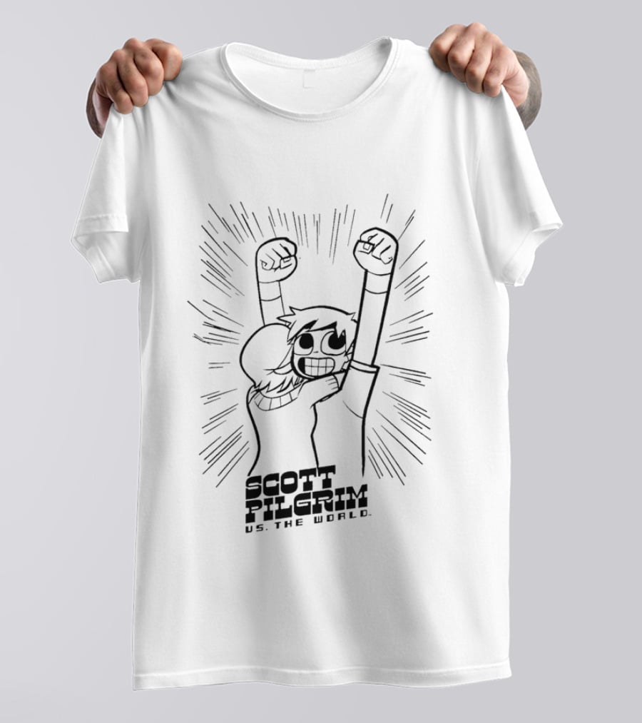 Scott Pilgrim Vs The World Comic Style Character Art Victory Pose T-Shirt