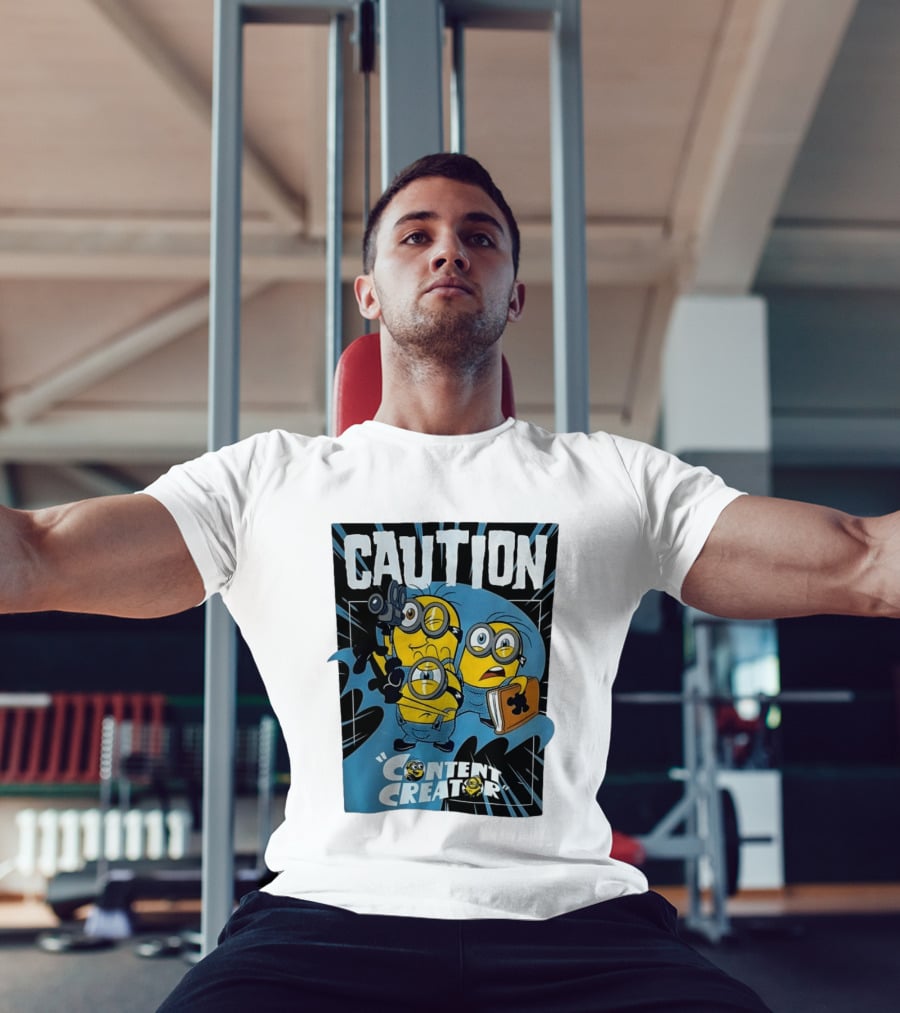 Caution Minions Content Creator Fun T-Shirt