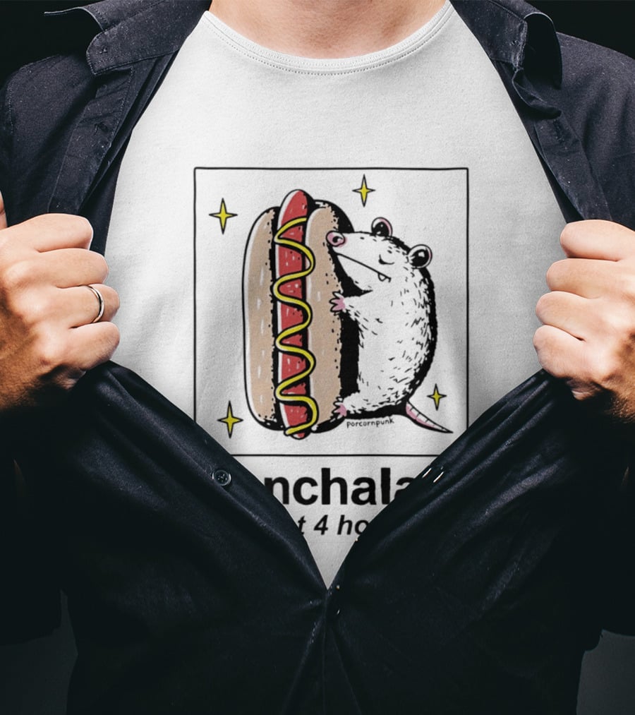 Mouse Hugging Hot Dog Nonchalant Except 4 Hot Dogs T-Shirt