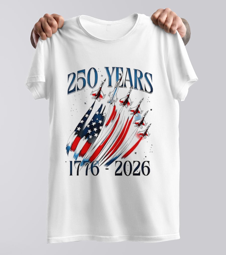 250 Years United States Independence Day 1776 2026 Fighter Jets Sestercentennial T-Shirt