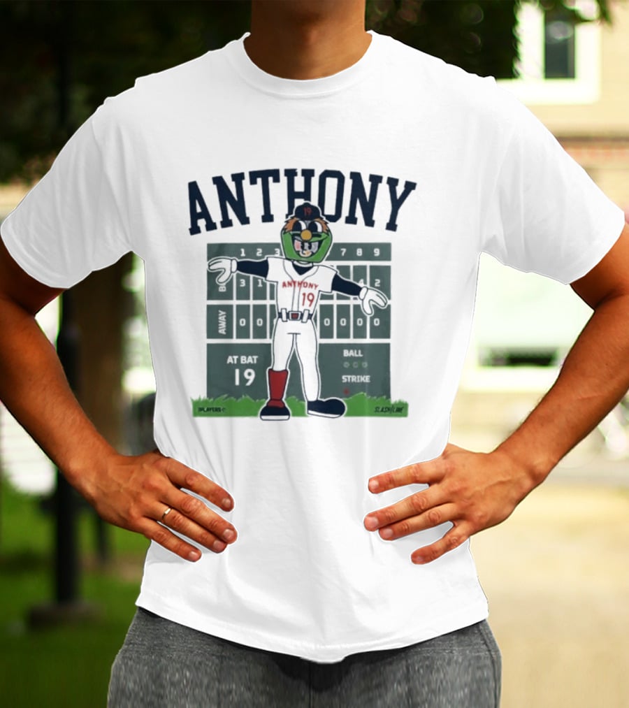 Anthony Cartoon Scoreboard Players Boston Baseball 19 T-Shirt