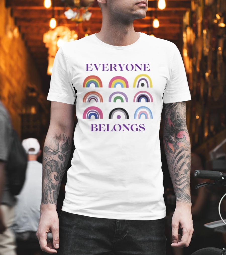Everyone Belongs Pride Rainbow Diversity Inclusivity T-Shirt