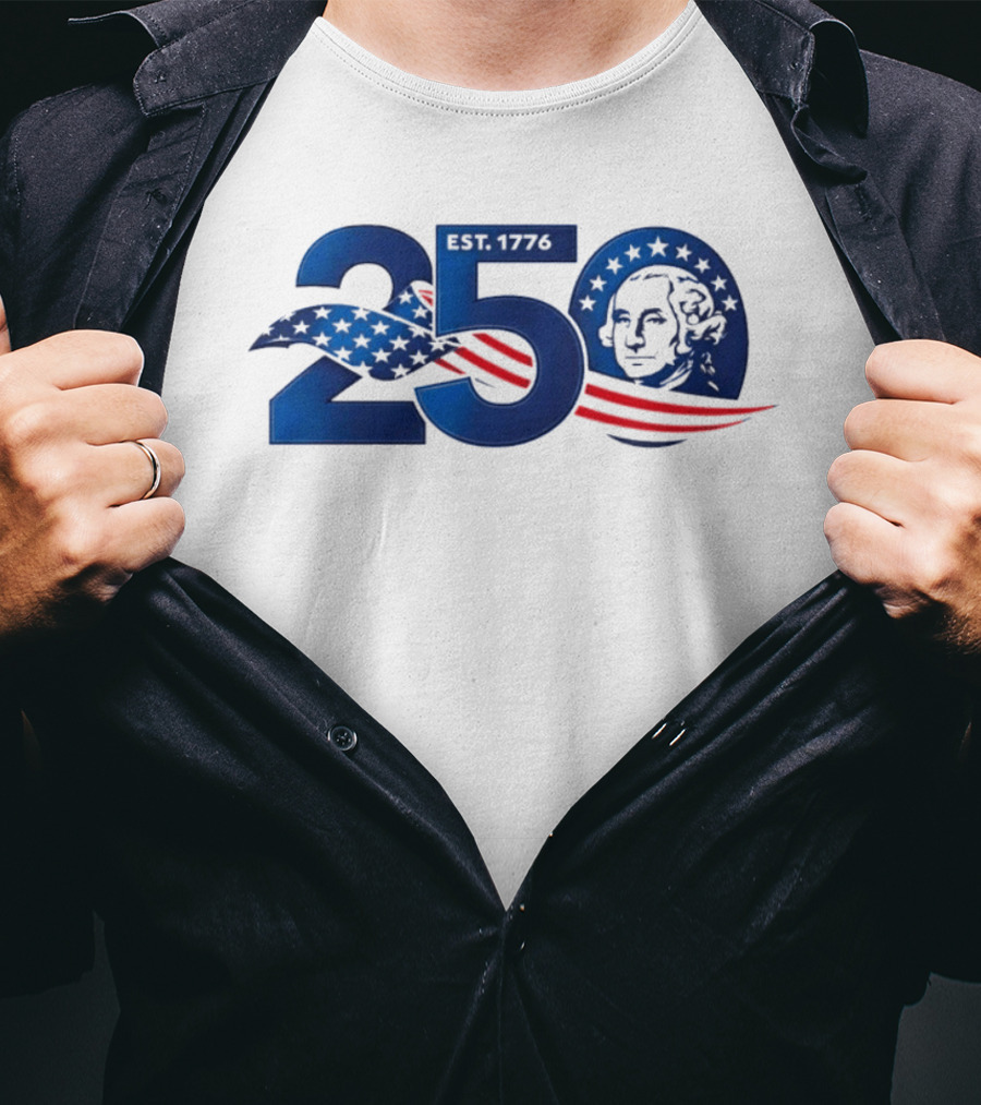George Washington 250th Anniversary EST 1776 USA Patriot T-Shirt