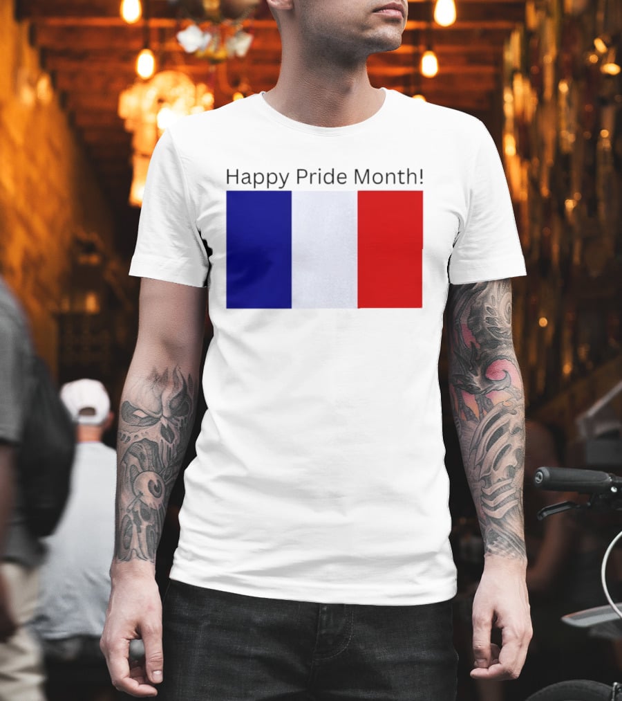 Happy Pride Month France Flag Celebration T-Shirt