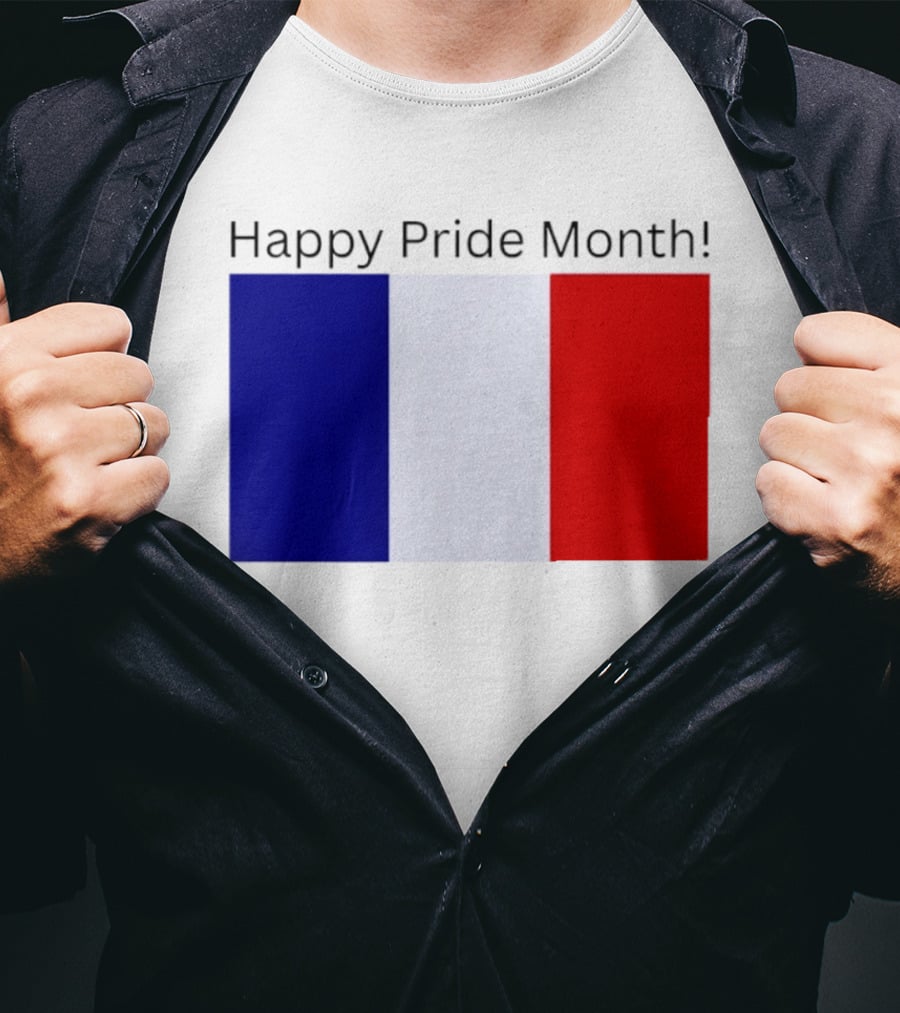 Happy Pride Month France Flag Celebration T-Shirt