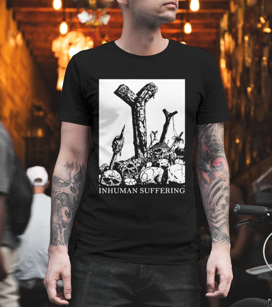 Death Metal Black Metal Extreme Metal Gothic Inhuman Suffering Skulls Swords T-Shirt