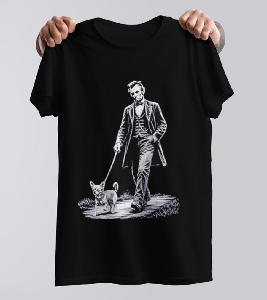Abraham Lincoln Walking Chihuahua For USA 250th Anniversary Celebration T-Shirt