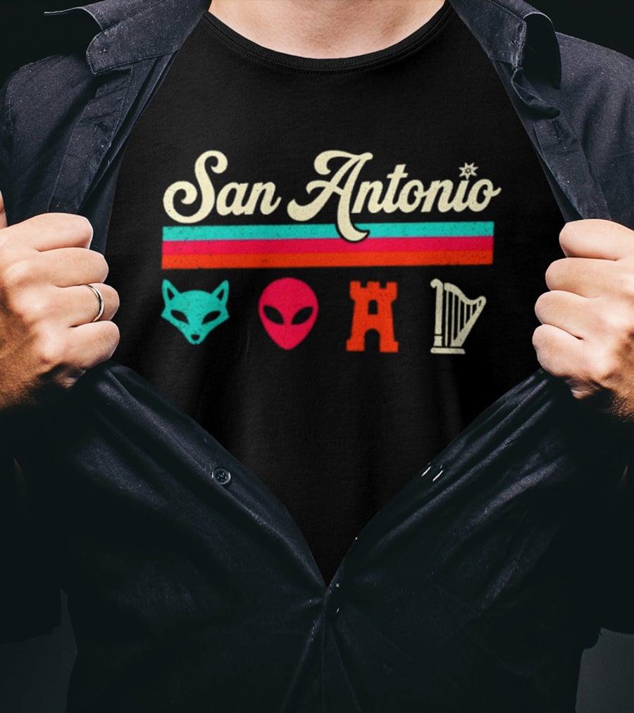 San Antonio Fox Alien Castle Harper Spurs Basketball NBA 2026 T-Shirt