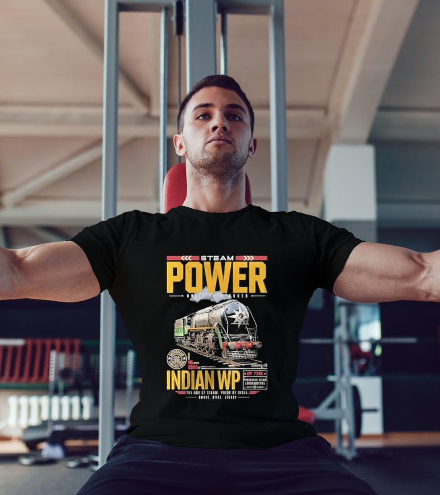 Steam Power Built To Conquer Indian WP Locomotive Pride Of India Heritage 1947 1997 T-Shirt