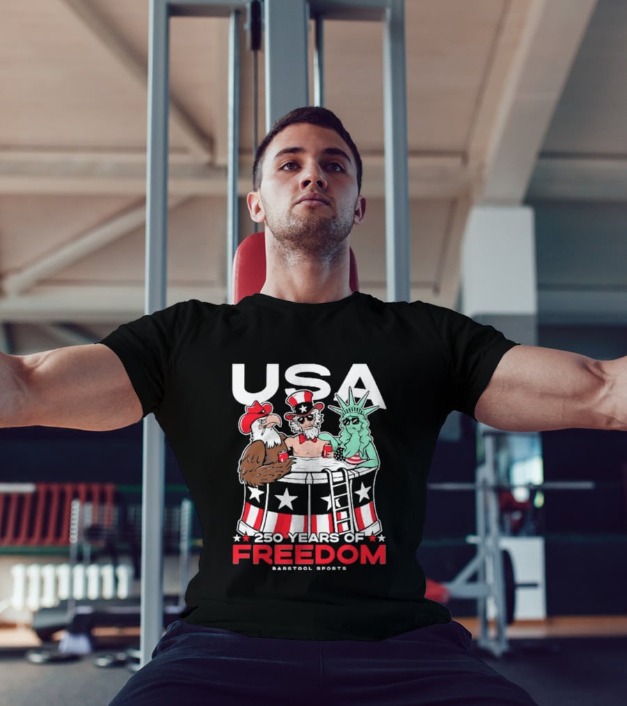 USA 250 Years Of Freedom Barstool Sports Uncle Sam And Friends T-Shirt