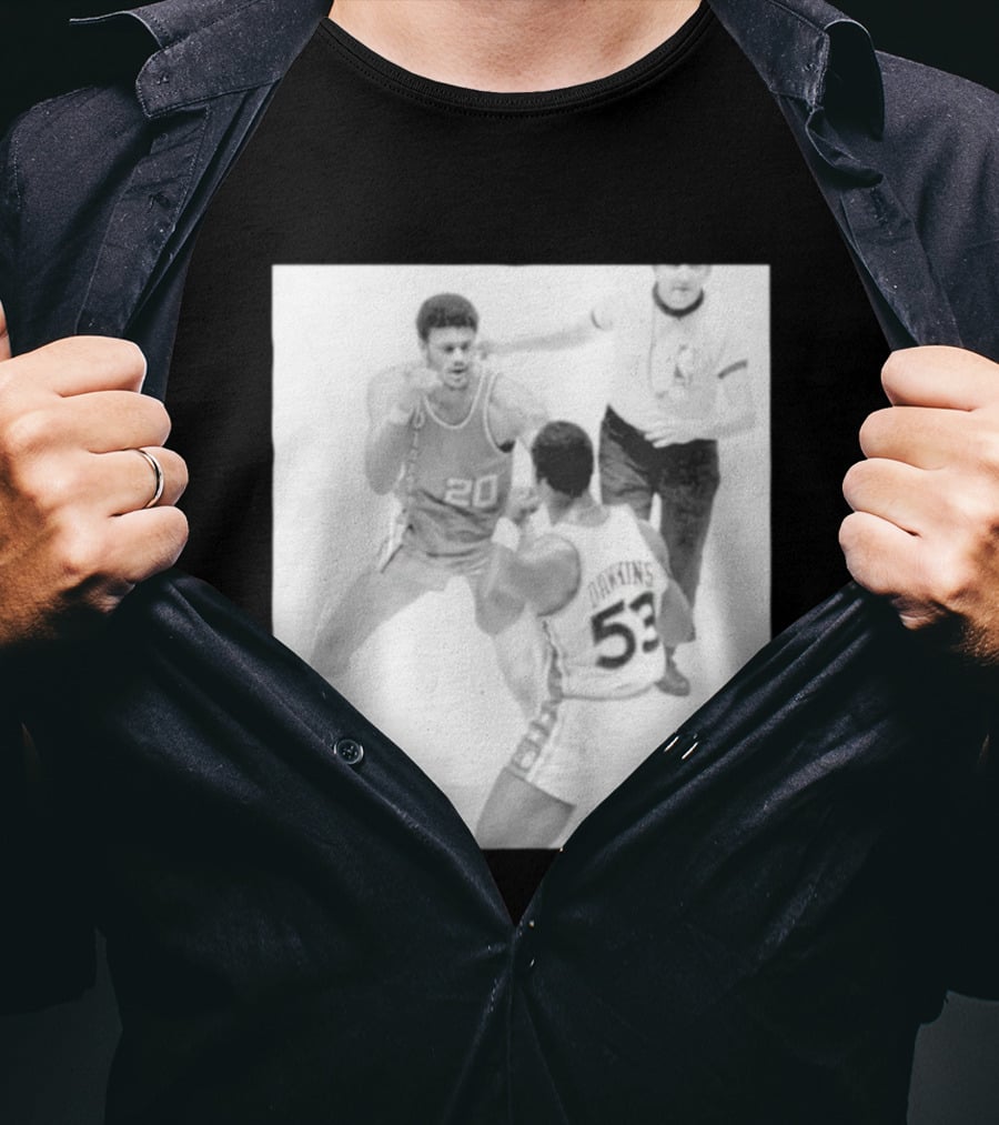NBA Vintage Showdown Maurice Lucas Vs Darryl Dawkins Black White 20 53 T-Shirt