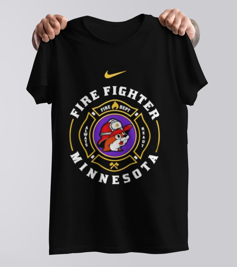 Minnesota Firefighter Buc Ee's Fire Dept Sugar Best Beaver Helmet T-Shirt