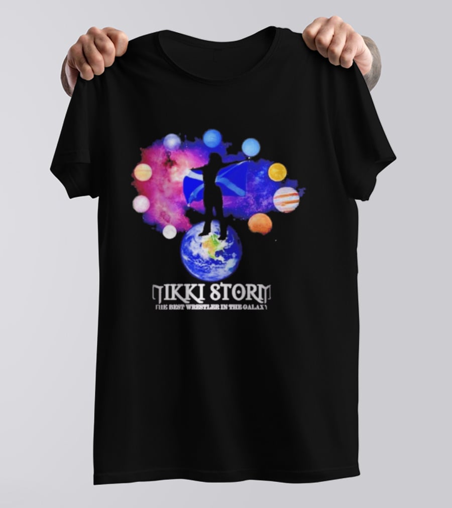 Nikki Storm Best Wrestler Galaxy Scotland Planets Cosmic Flag T-Shirt