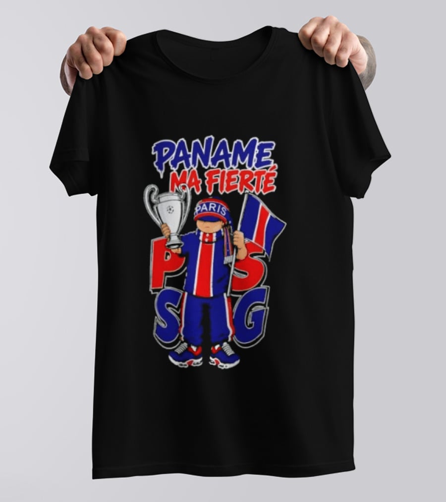 Paname Ma Fierté PSG Paris Trophy Flag Celebration T-Shirt