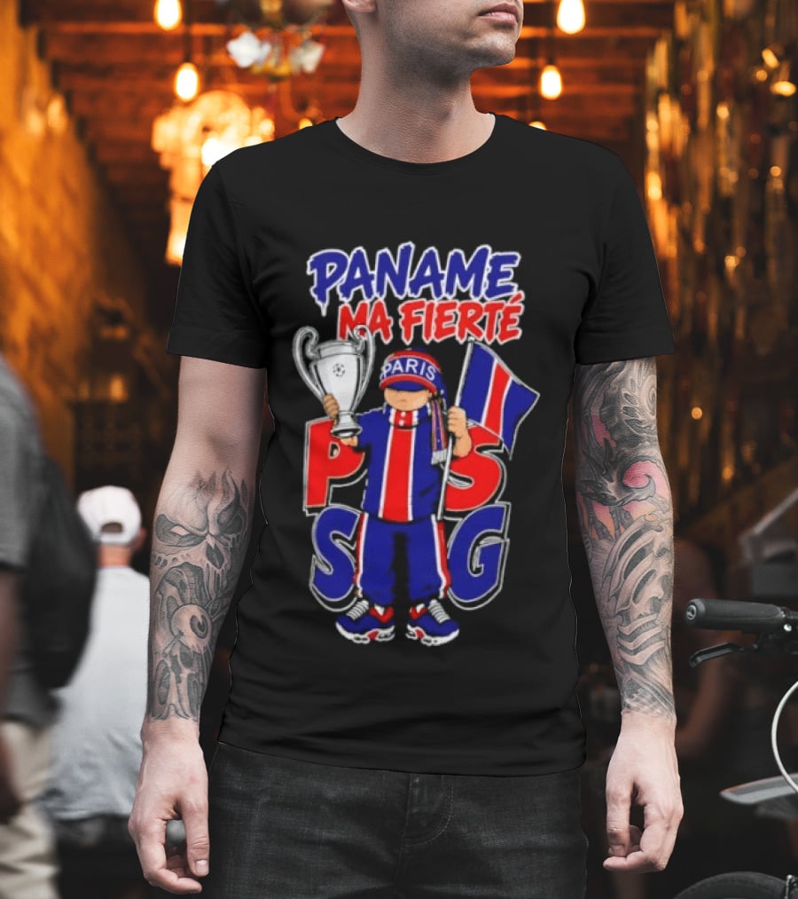 Paname Ma Fierté PSG Paris Trophy Flag Celebration T-Shirt